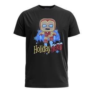 POP! TEES CAMISETA - MARVEL HOLIDAY - GINGERBREAD IRON MAN (HOMEM DE FERRO) - TAM. P