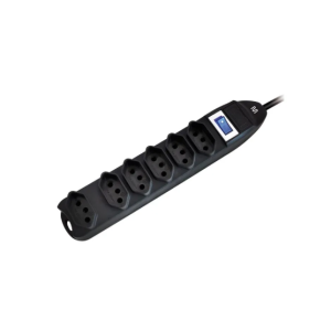 FILTRO DE LINHA 6 TOMADAS LINEAR PRETO WI221