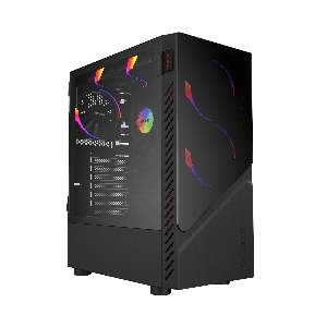 GABINETE GAMER SET BLACK VULCAN - LATERAL EM VIDRO - PCYES - GSBVPBR