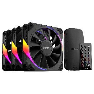 KIT COOLER FAN PARA GABINETE 3UN SANGUE FRIO 3 ARGB BLACK VULCAN 120MM PCYES - K3ARGBSF3BR