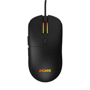MOUSE GAMER PCYES BASARAN BLACK VULCAN - 12400 DPI - RGB - 6 BOTÕES - PMGBRBV