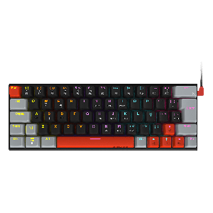 TECLADO MECANICO 60% PCYES KUROMORI BLACK VULCAN - SWITCH BLUE - LED RAINBOW - PTKM60BL