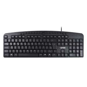 TECLADO USB MULTIMIDIA DYNAMIC 107 TECLAS + 20 TECLAS MULTIMIDIA ABNT2 RESISTENTE À ÁGUA 1.8M PRETO - DT141