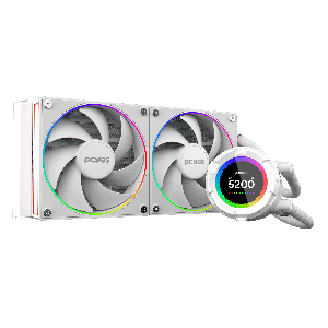 WATER COOLER PCYES VISION 240MM WHITE GHOST - TELA LCD 2,1" - VS240WG