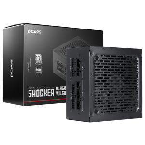 FONTE GAMER PCYES SHOCKER FULL MODULAR 600W 80 PLUS WHITE - BLACK VULCAN - FM600WBV
