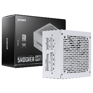 FONTE GAMER PCYES SHOCKER FULL MODULAR 600W 80 PLUS WHITE - WHITE GHOST - FM600WWG