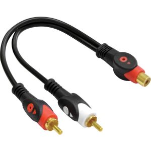 CABO Y RCA FÊMEA X 2 RCA MACHO 20 CM (10 UNIDADES) - YRF2RM-20P