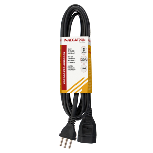 EXTENSÃO CORD PROL PP 3X2,50MM 3 METROS PRETO 413
