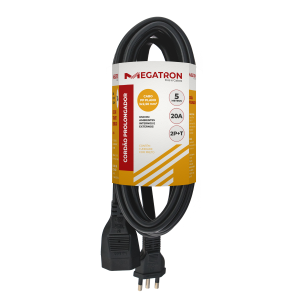 EXTENSÃO CORD PROL PP 3X2,50MM 5 METROS PT 414
