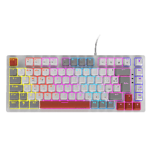 TECLADO MECANICO 75% PCYES KIRIN WHITE GHOST - SWITCH BLUE - LED RAINBOW - PTKRWG75BL