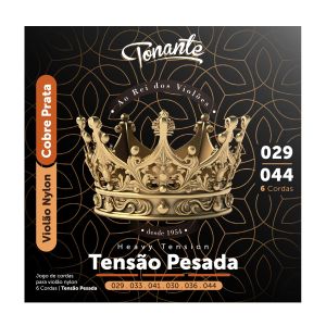 ENCORDOAMENTO NYLON COBRE PRATA TENS. ALTA PESADA P/VIOLAO 0.029 - 0.044 - TNVCH