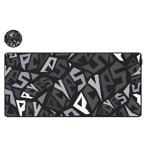 MOUSE PAD GAMER PCYES SIGNATURE EXTENDED BLACK VULCAN - 900 X 420 - PMS90X42BV