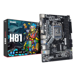 PLACA MÃE PCYES H81 LGA 1150 2XDDR3 (MAX 16GB) M.2 NVME 2XUSB 3.0, 4XUSB 2.0 REDE 1000 HDMI/VGA M-ATX - PCYH81-4G16