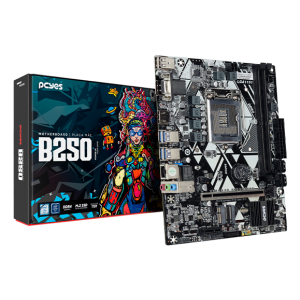 PLACA MÃE PCYES B250 LGA 1151 2XDDR4 (MAX 64GB) M.2 NVME 4XUSB 3.2, 2XUSB 2.0 REDE 1000 HDMI/VGA/DP M-ATX - PCYB250-9G64