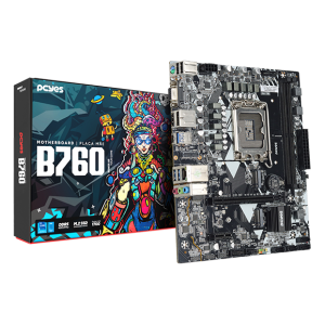PLACA MÃE PCYES B760 LGA1700 2XDDR5 (MAX 64GB) M.2 NVME 2XUSB 3.0, 4XUSB 3.0 REDE 1000 HDMI/DP/VGA M-ATX - PCYB760-14G64