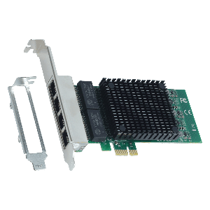 PLACA DE REDE GIGABIT QUAD PORT RJ45 CHIPSET INTEL PCI-E X1 PCYES LC1000-IT4P