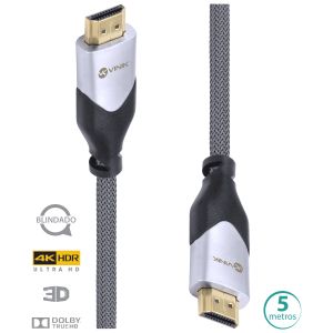 CABO HDMI 2.0 4K BLINDADO EM NYLON - 5 METROS - H20B-5