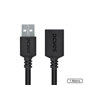CABO EXTENSOR USB A 2.0 MACHO P/ USB A 2.0 FEMEA - 1 METRO - PUAMF2-1