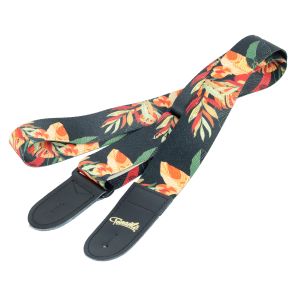 CORREIA TONANTE DE POLIÉSTER ESTAMPA FLORAL LARANJA - TN10S