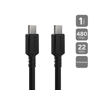 CABO USB TIPO C 2.0 PARA USB TIPO C 2.0 1M PRETO - PUCP-01