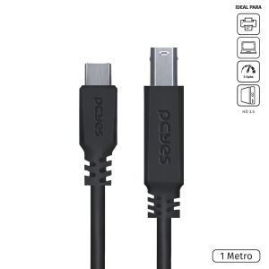 CABO USB TIPO-C PARA USB B 3.0 - PRETO - 1 METRO - P3UCBP-1