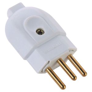 PLUGUE MACHO 2P+T 10A 250V BRANCO