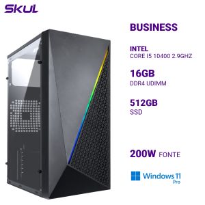 COMPUTADOR B500 CORE I5 10400 2.9GHZ MEM 16GB DDR4 SSD 512GB FONTE 200W  WINDOWS 11 PRO