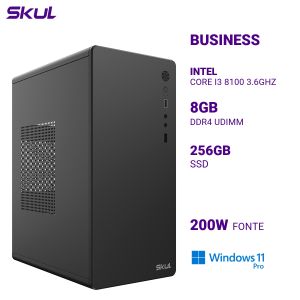 COMPUTADOR B300 CORE I3 8100 3.6GHZ MEM 8GB DDR4 SSD 256GB FONTE 200W WINDOWS 11 PRO