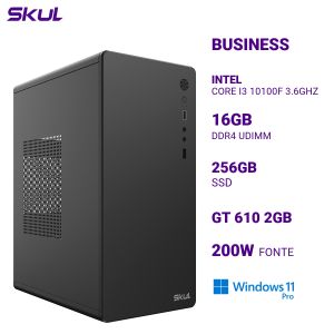 COMPUTADOR B300 CORE I3 10100F 3.6GHZ MEM 16GB DDR4 SSD 256GB GT 610 2GB FONTE 200W WINDOWS 11 PRO