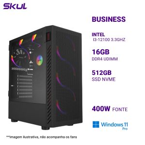 COMPUTADOR B300  I3-12100 3.3GHZ MEM 16GB DDR4 SSD 512GB NVME FONTE 400W  WINDOWS 11 PRO