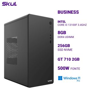 COMPUTADOR B300 CORE I3 13100F 3.4GHZ MEM 8GB DDR4 SSD 256GB NVME GT710 2GB FONTE 500W 3 REDES WINDOWS 11 PRO