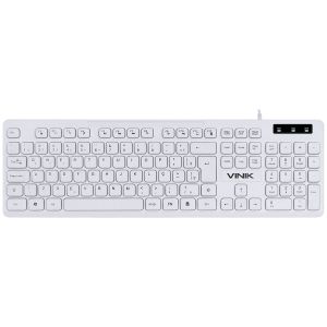 TECLADO USB MULTIMIDIA SLIM BRANCO - TECLAS CHOCOLATE - CABO 1.8M - VINIK - TCB200