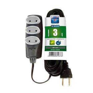 EXTENSAO NOSHOCK 90 PL 2X0,75 2P 10A GR 3M DN1465